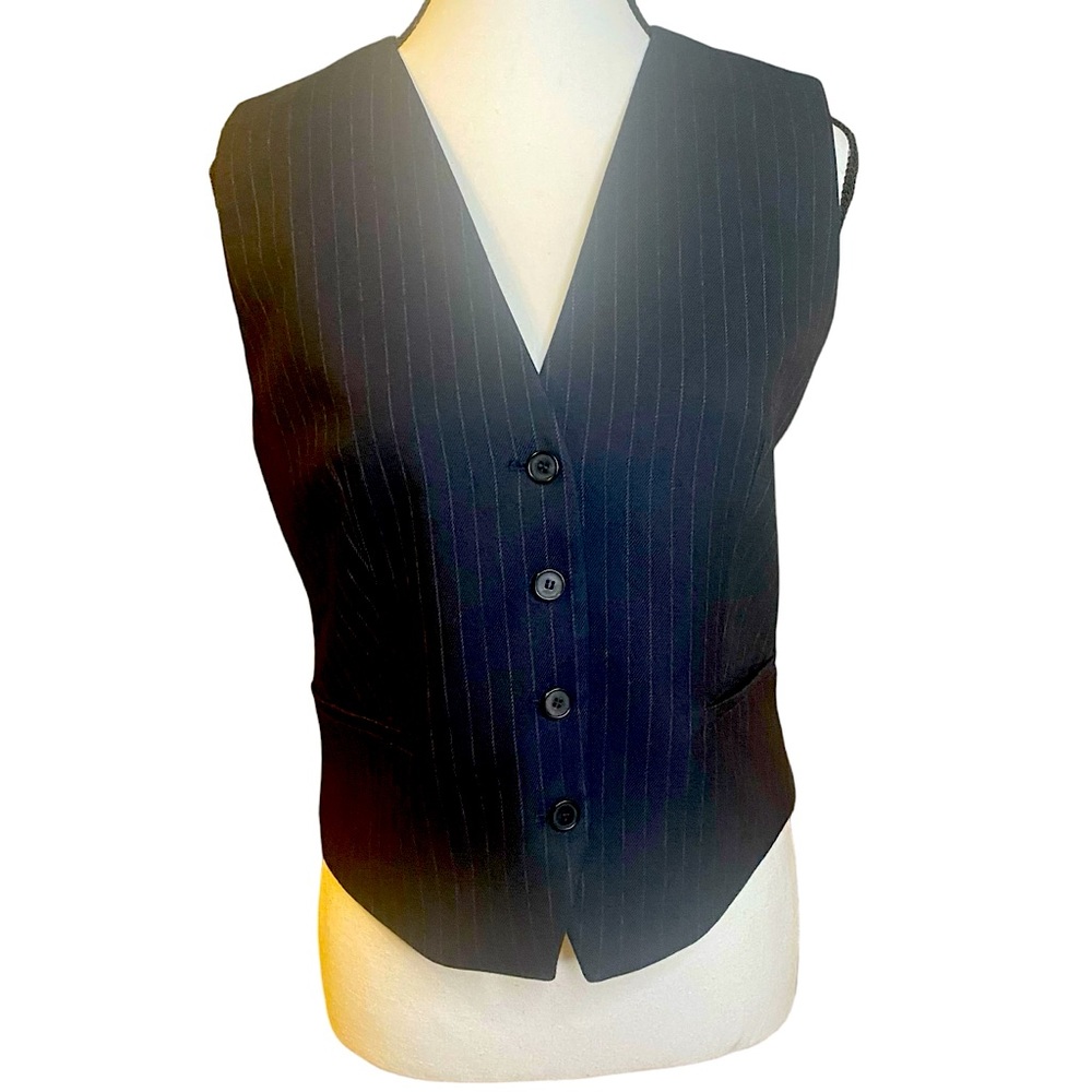 ZARA PINSTRIPE VEST Black and White SIZE S